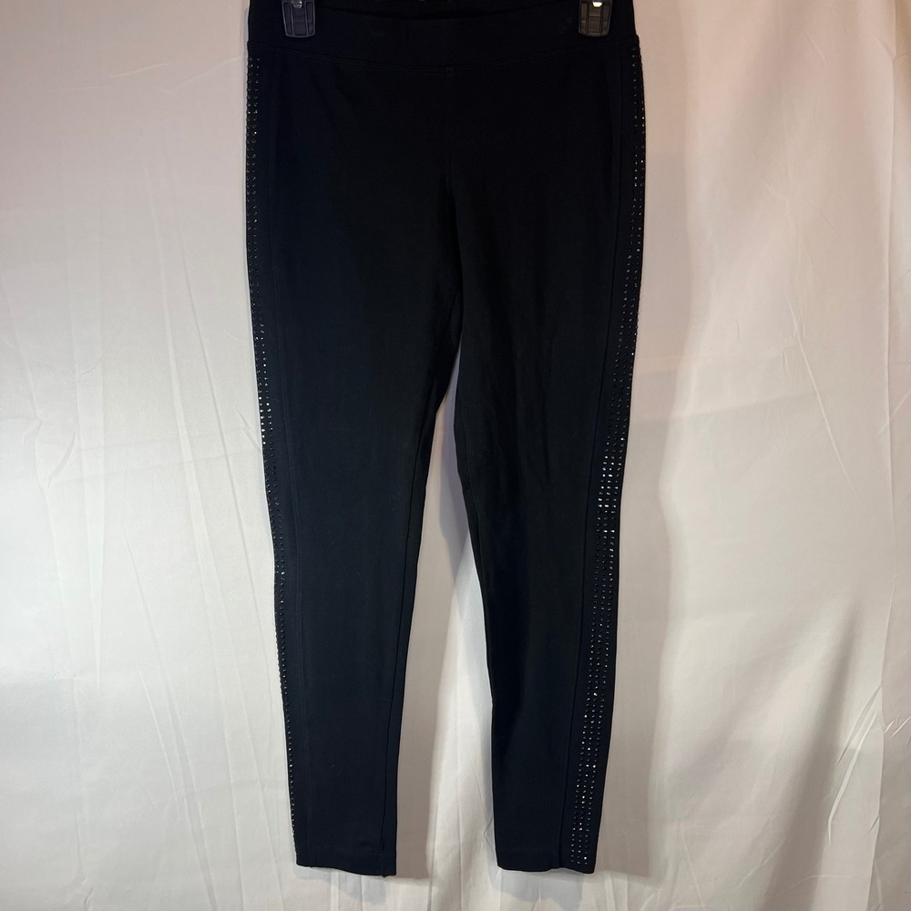 EXPRESS Black Leggings Rhinestone Side Stripe Athleisure Women's‎ Size S